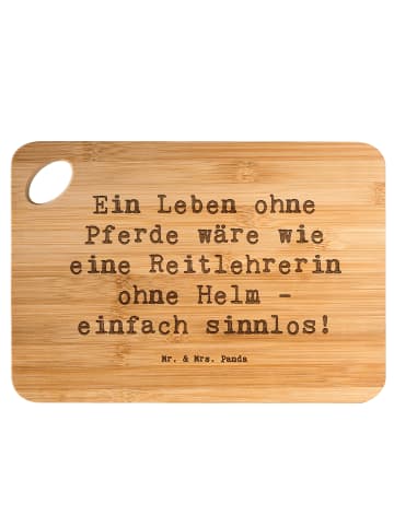 Mr. & Mrs. Panda Frühstücksbrett Spruch Reitlehrerin ohne Pferd ... in Braun