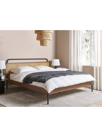 Beliani Doppelbett BOUSSICOURT in Braun/Schwarz - (W) 202 x (H) 101 x (L) 210 cm