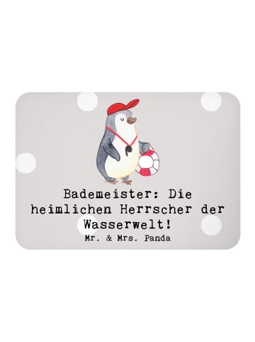 Mr. & Mrs. Panda Magnet Bademeister Herrscher mit Spruch in Grau Pastell