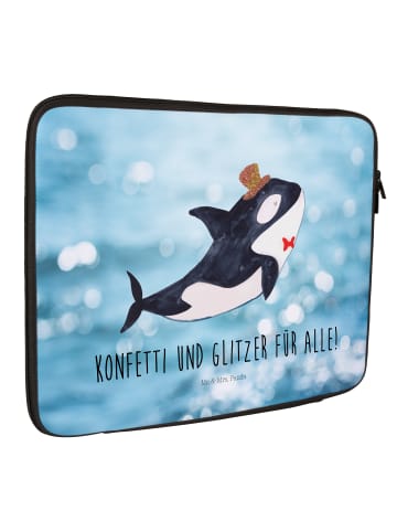 Mr. & Mrs. Panda Laptop Hülle Orca Zylinder mit Spruch in OZeichenanblue