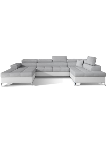 MF Design Eduard Recamiere Rechts in Hellgrau -  (L) 205 x (B) 337 x (H) 88 cm