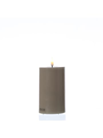 Deluxe Homeart LED Kerze Mia Echtwachs flackernd H: 12,5cm D: 7,5cm in sandfarben