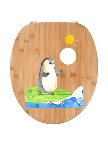 Mr. & Mrs. Panda WC Sitz Pinguin Surfer ohne Spruch in Braun