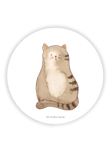 Mr. & Mrs. Panda Kühlschrankmagnet Katze Sitzen ohne Spruch in Weiß