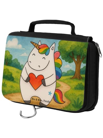 Mr. & Mrs. Panda Schminktasche Einhorn Herz Design ohne Spruch in Weiß