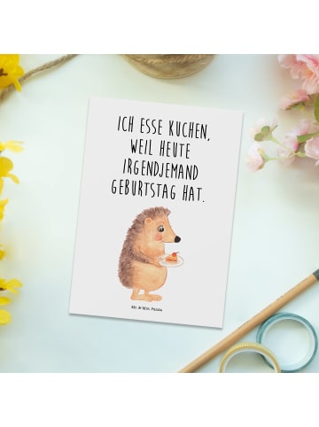 Mr. & Mrs. Panda Grußkarte Igel Kuchenstück mit Spruch in Weiß