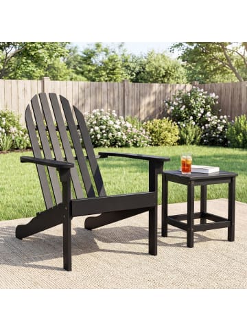 COSTWAY Adirondack Stuhl Holz in Schwarz