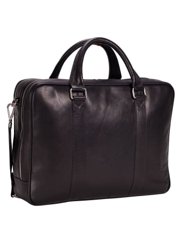 Leonhard Heyden Bergamo Aktentasche Leder 41 cm Laptopfach schwarz