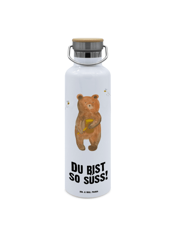 Mr. & Mrs. Panda Isolierte Trinkflasche Bär Honig mit Spruch in Weiß