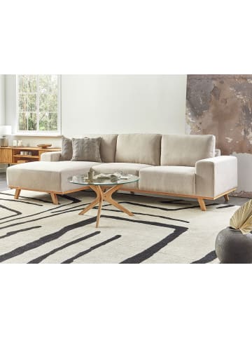 Beliani Ecksofa NORA in Beige/Braun - (W) 279 x (H) 77 x (L) 150 cm