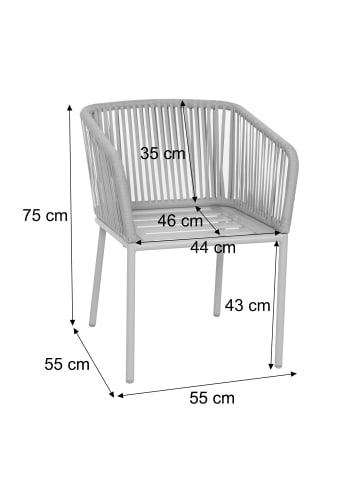 MCW 2er-Set Gartenstuhl N41, Anthrazit Kissen taupe