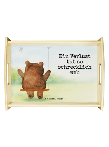 Mr. & Mrs. Panda Deko Tablett Bär Schaukel Design mit Spruch in Weiß