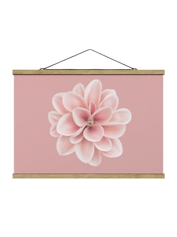 WALLART Stoffbild - Dahlie Rosa Blush Blume Zentriert in Rosa