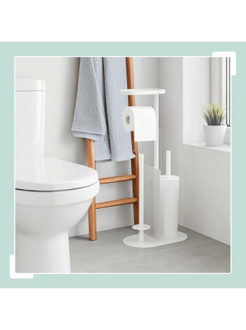 relaxdays WC Garnitur in Weiß - (B)26 x (H)65 x (T)17 cm