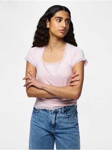 Pieces Oberteil mit kurzen Ärmeln in Parfait Pink1