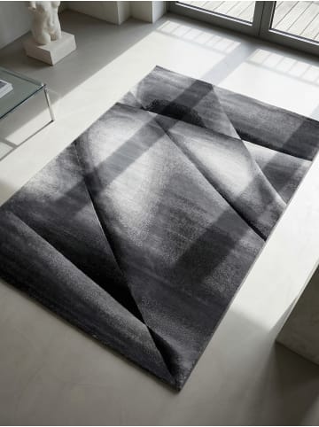 KADIMA DESIGN Teppich Kurzflor Waschbar Abstrakt ASPEN Strapazierfähig OEKO-TEX in Schwarz