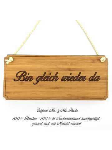 Mr. & Mrs. Panda Wegweiser Bin gleich wieder da mit Spruch in Keine Angabe