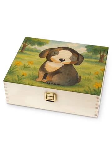 Mr. & Mrs. Panda Teekiste Holz Hund Entspannen Design ohne Spruch in Weiß