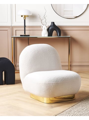 Beliani Sessel LOVIISA in Weiß/Gold - (W) 62 x (H) 76 x (L) 70 cm