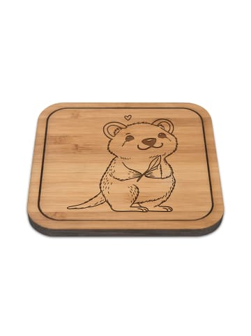 Mr. & Mrs. Panda Untersetzer quadratisch Quokka Happy ohne Spruch in Transparent