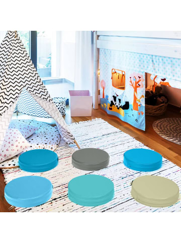 COSTWAY 6er Set Kinder Stuhlkissen in Hellblau