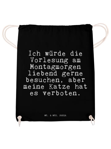Mr. & Mrs. Panda Jutebeutel Ich würde die Vorlesung... mit Spruch in Schwarz