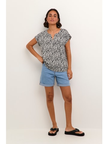 Kaffe T-shirt KAmille Regular fit in Black/Chalk Petit Fleur