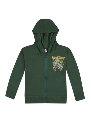 ONOMATO! Sweatjacke mit Kapuze und Reißverschluss Jurassic World Raptor Hunt in Grün