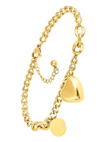 Adeliás Damen Anhänger – Herzanhänger aus Edelstahl in gold