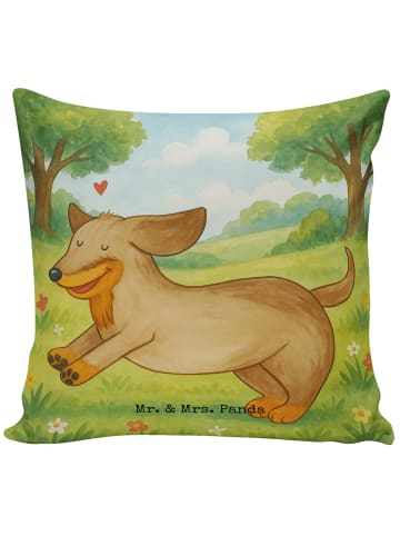 Mr. & Mrs. Panda Kissen 40x40 Hund Dackel Design ohne Spruch in Weiß