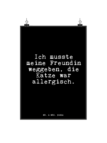 Mr. & Mrs. Panda Plakat Ich musste meine Freundin... mit Spruch in Schwarz