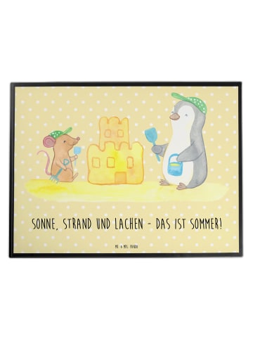 Mr. & Mrs. Panda Schreibtischunterlage Sommerfreude mit Spruch in Gelb Pastell