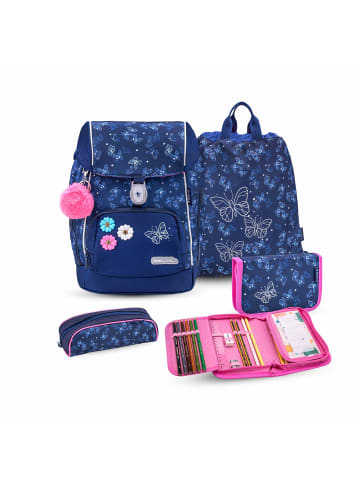 Belmil Rucksack Comfy Plus Premium Schulranzen Set 4-teilig Sapphire Tasche 7 Jahre