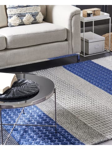 Beliani Kurzflor AKKAYA in Bunt/Schwarz/Blau - (W) 140 x (H) 1.5 x (L) 200 cm