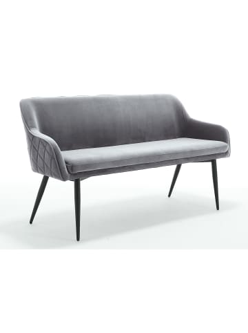 SalesFever Sitzbank elegant 160 cm mit Diamantsteppung und Bezug aus Samt in Grau