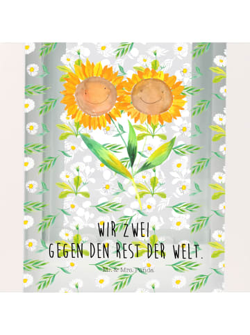 Mr. & Mrs. Panda Deko Laterne Blume Sonnenblume mit Spruch in Transparent