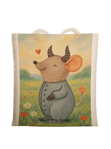 Mr. & Mrs. Panda Alltagstasche Stier Astrologie Design ohne Spruch in Weiß