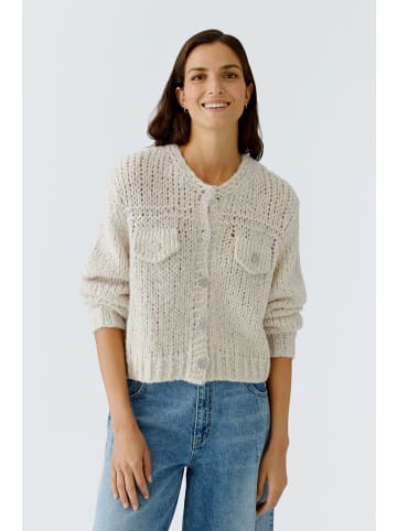 Oui Strickjacke in light beige mel