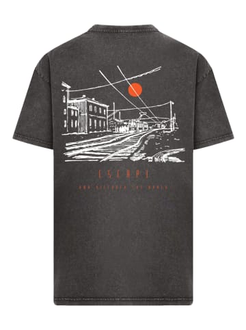 F4NT4STIC Oversize T-Shirt Oversize Escape Discover the World Town in schwarz