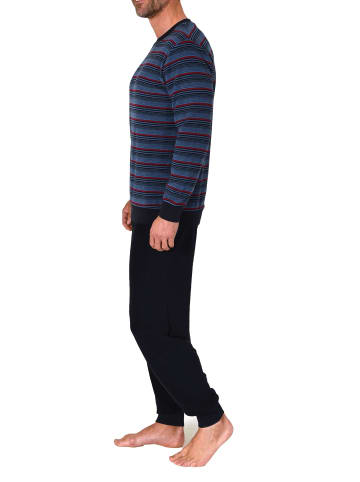 NORMANN langarm Frottee Schlafanzug Pyjama Bündchen - 82318 in blau