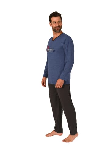 NORMANN Pyjama langarm Schlafanzug - 70392 in blau