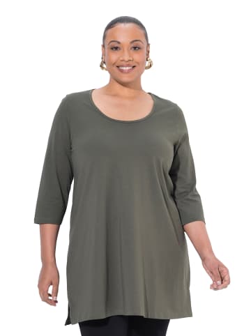 Ulla Popken Longshirt in olivgrau