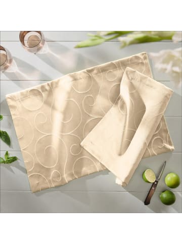 Erwin Müller Jacquard, Baumwollmischung Tischset 2er-Pack Oberhausen in sekt