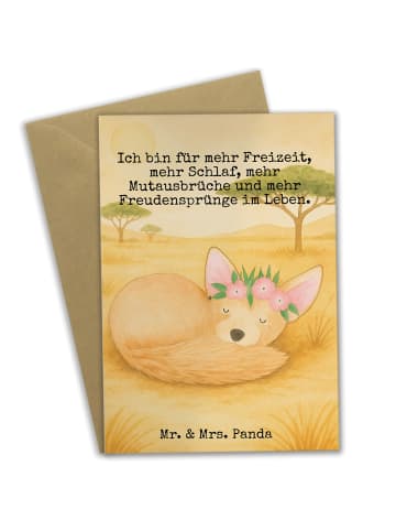 Mr. & Mrs. Panda Grußkarte Wüstenfuchs Blumen Design mit Spruch in Weiß