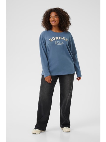 KAFFE curve Sweatshirt KCeliza Loose fit in Bering Sea/Club Embd.