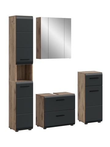 ebuy24 Badmöbelset Ice (4-teilig) Schwarz 150 x 30 cm