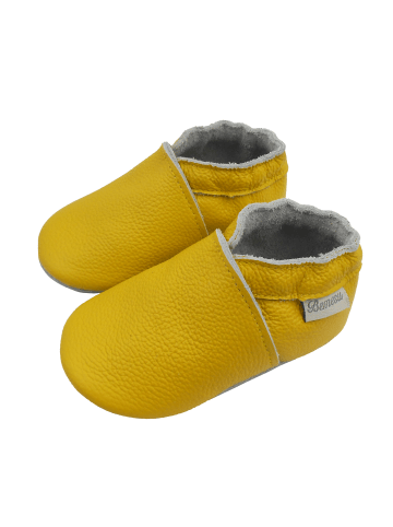 Bemesu Baby-Leder-Laufschuhe, komfortabel mit rutschfester Sohle - Gelb