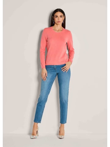 MADELEINE Leichtes Feinstrick-Oberteil mir Rundhals in apricot / melange