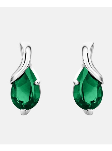 Diamant L'éternel Ohrringe aus 375 Weißgold mit Smaragd