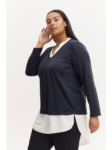 Fransa Strickpullover FPREXAN PU 1 20611407  Modischer 2-in-1-Pullover in Blau